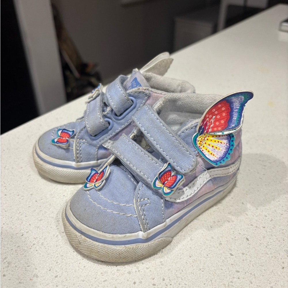 Vans Kids Sneakers - Light Blue with Butterfly Accents